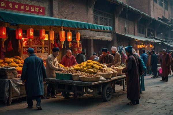 Leonardo_Kino_XL_A_bustling_Silk_Road_market_scene_with_trader_0